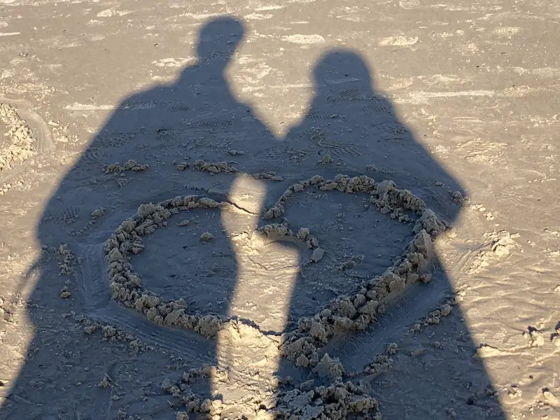 Schatten Herz Strand